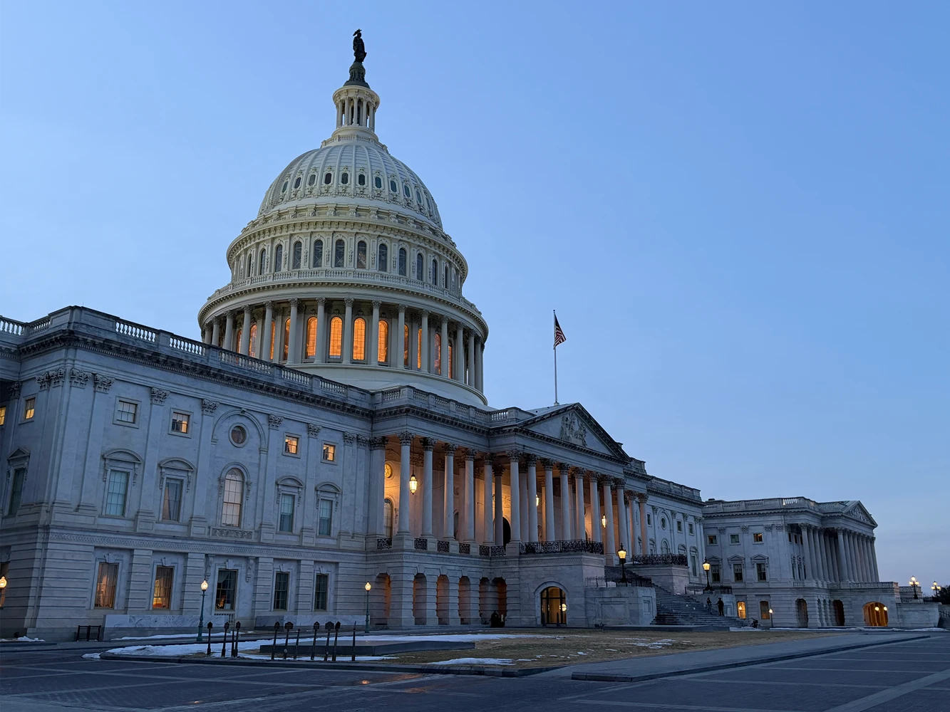 US Capitol Building at dusk
