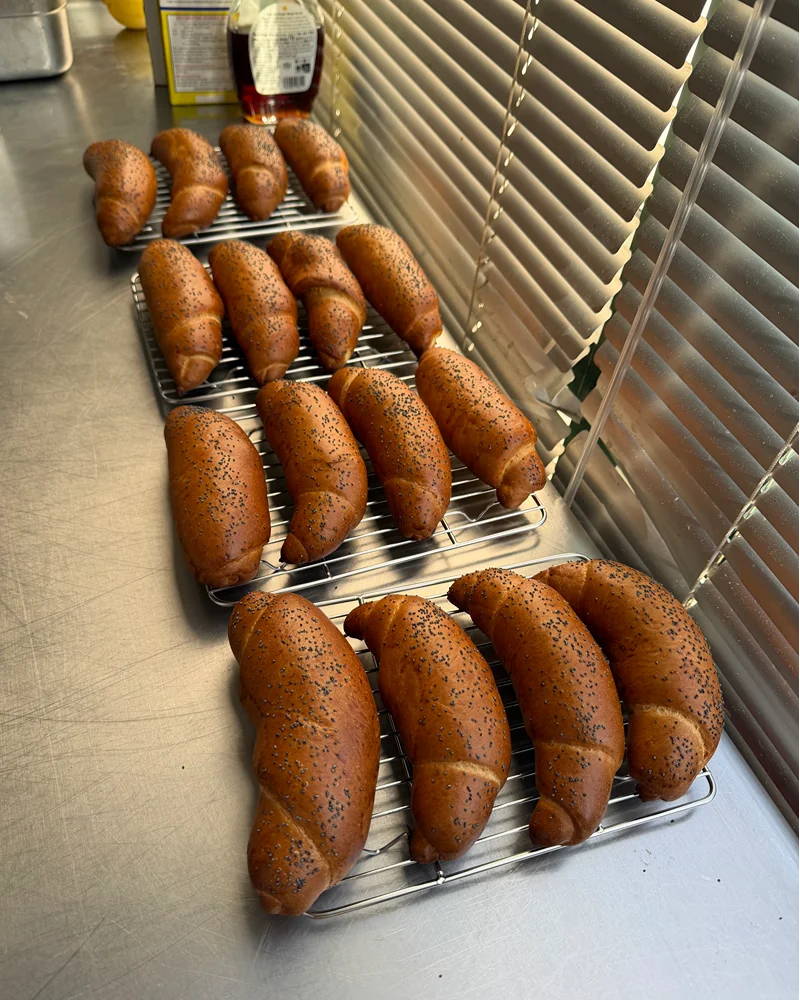 Fresh lúpačky with poppy seeds